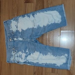 mens sz 31 bleached acid wash true religion jean shorts